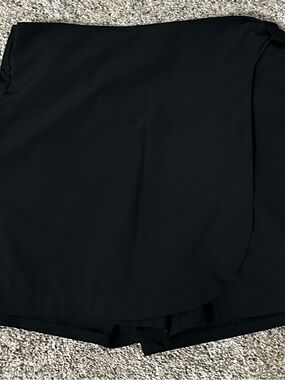 Freely Black Wrap-Front Skort with Smooth Finish